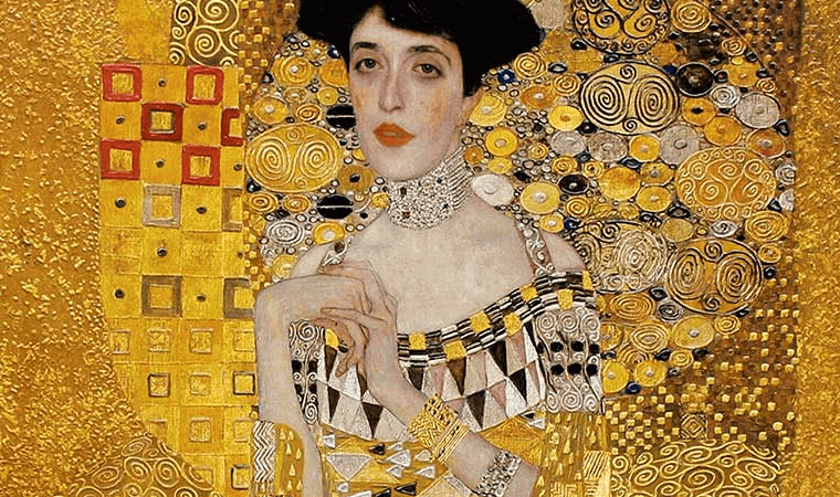 gustav klimt oeuvre d'art avec de l'or
